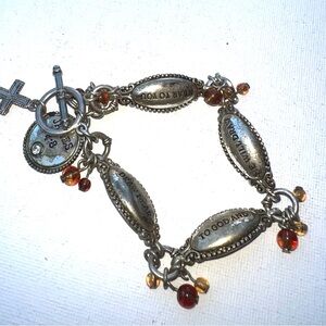 Silver and Brown Charm‎ Bracelet
